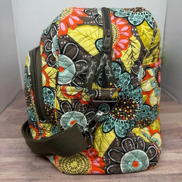 Vera Bradley Weekender Carry On Duffle Bag Flower Shower w/ Shoulder Strap - Picture 9 of 12